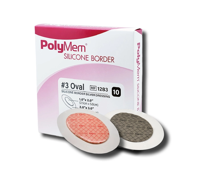 PolyMem Silikon Oval Silver 5x7,6cm (2,5x5cm)